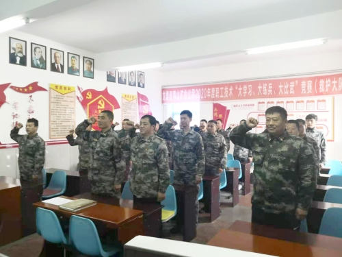 图为救护大队组织指战员进行安全宣誓  唐莉娓 摄