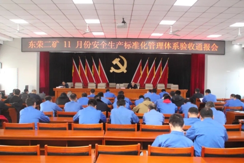 11月21日，公司安全生产标准化管理体系验收组到东荣二矿检查验收