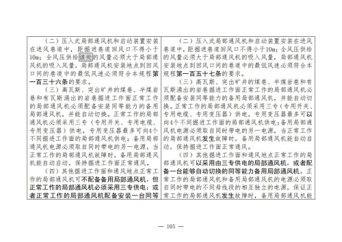 煤矿安全规程2025版新旧对照表_105
